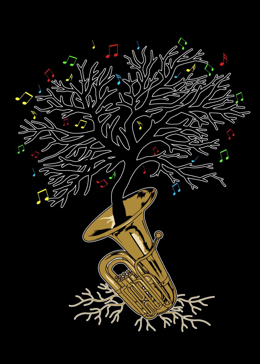 ‘Tuba Marching Band Music’ Poster by PangolinArts | Displate