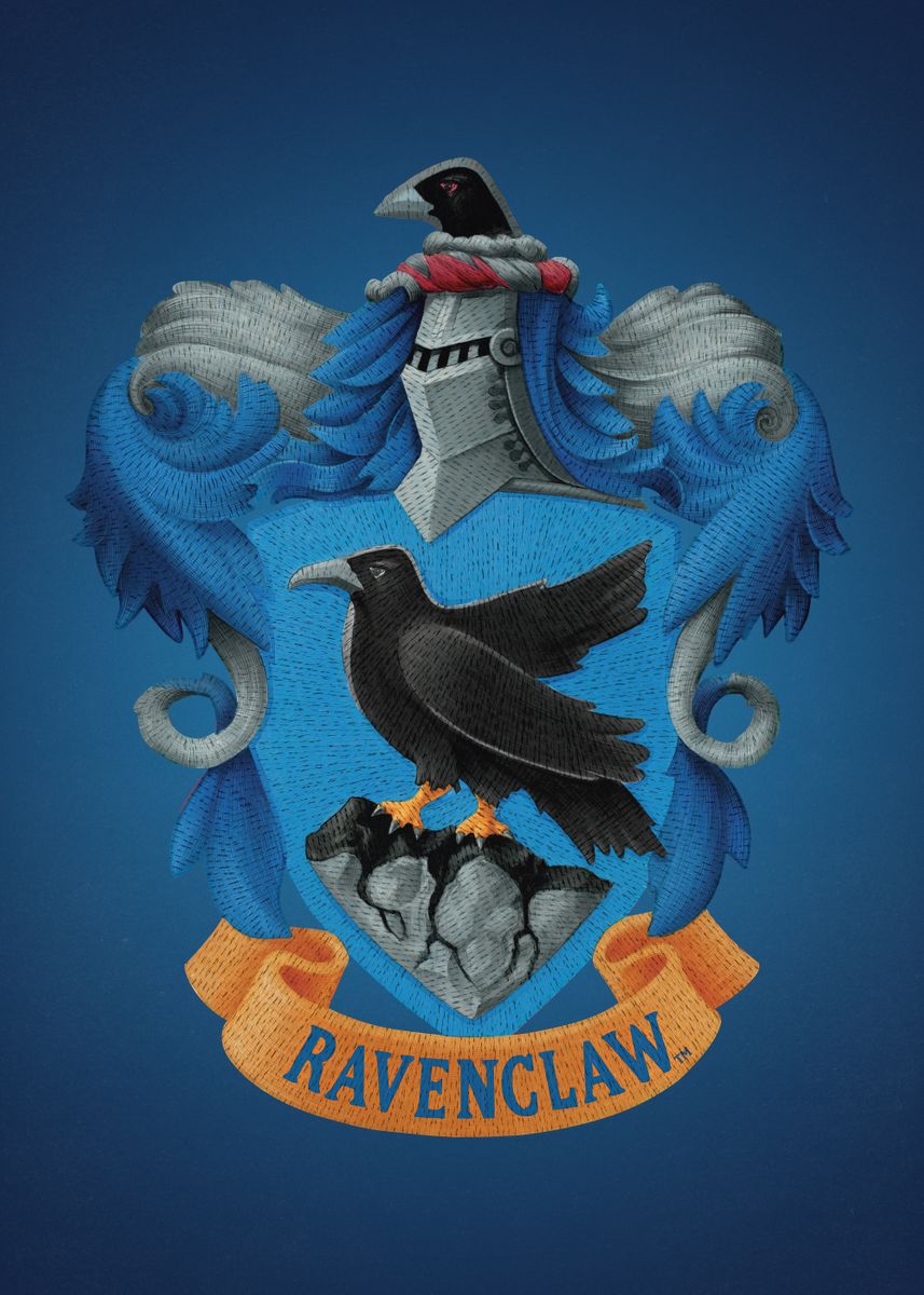 Ravenclaw Neon Crest' Poster, picture, metal print, paint by Wizarding  World