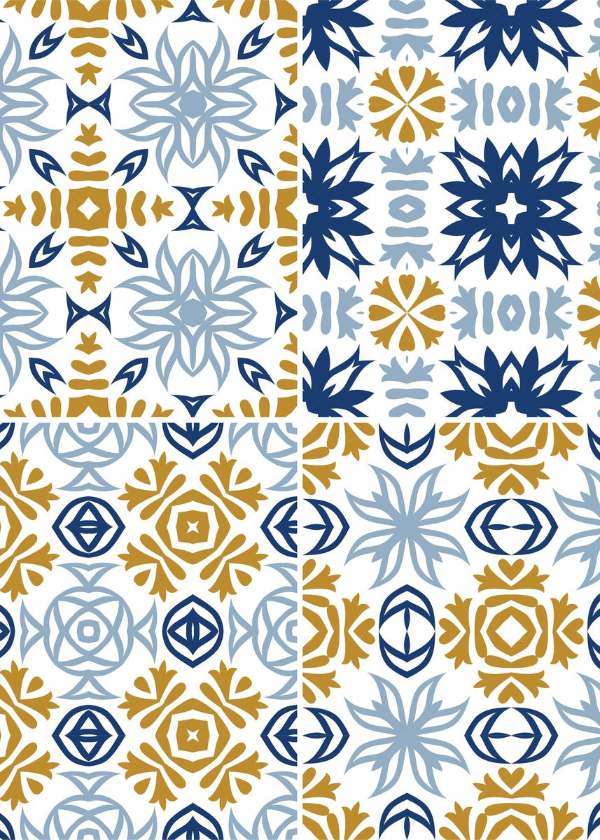 ‘Mediterranean Blue Tile 13’ Poster by Aloke Design | Displate