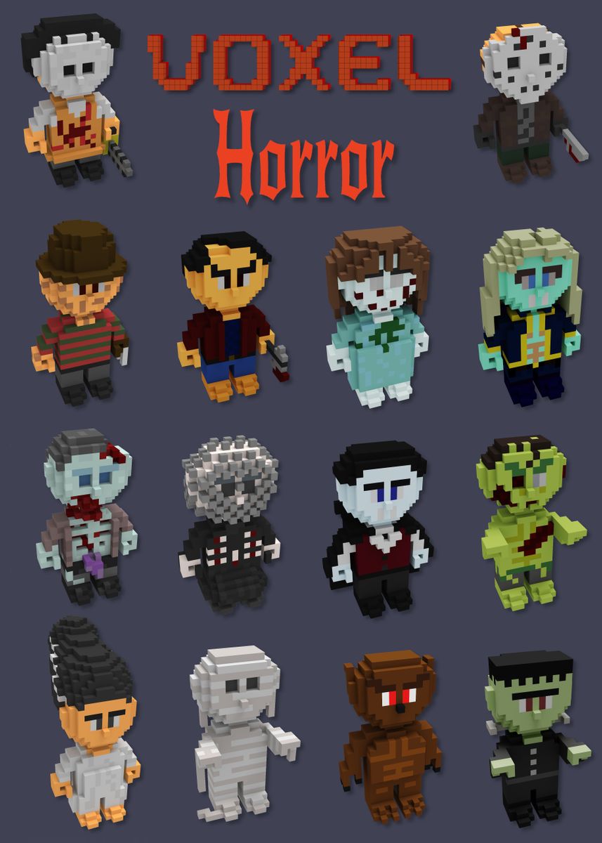 Voxel Horror Poster By Gllphotography Displate