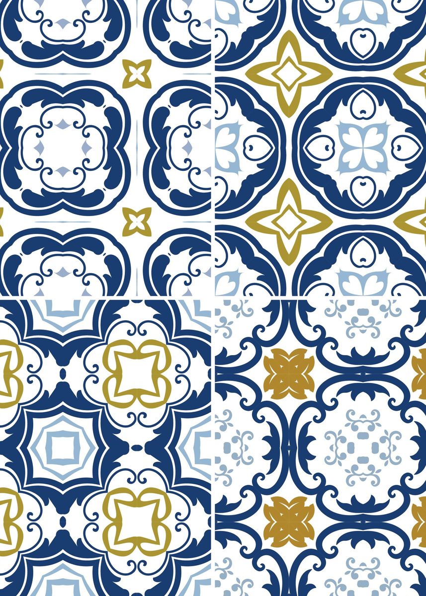 ‘Mediterranean Blue Tile 20’ Poster by Aloke Design | Displate