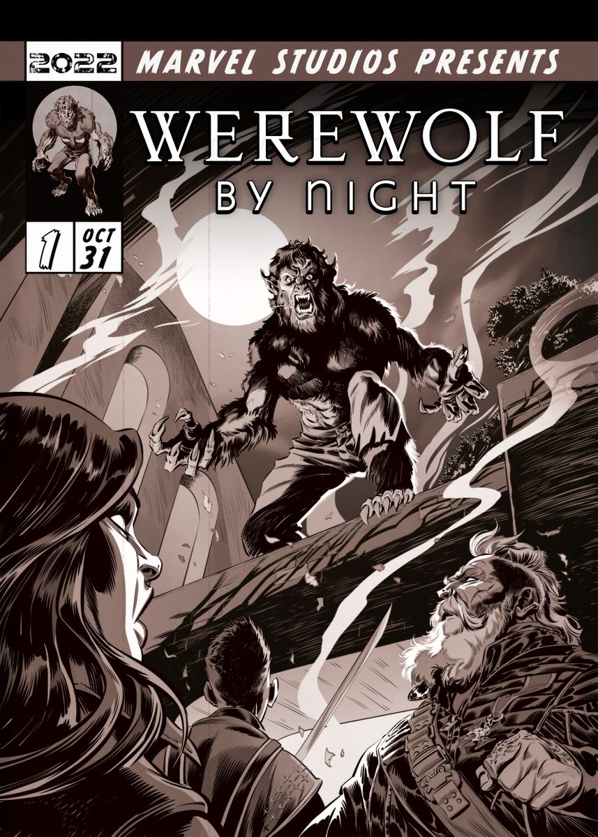 'Werewolf comic book cover' Poster, picture, metal print, paint by