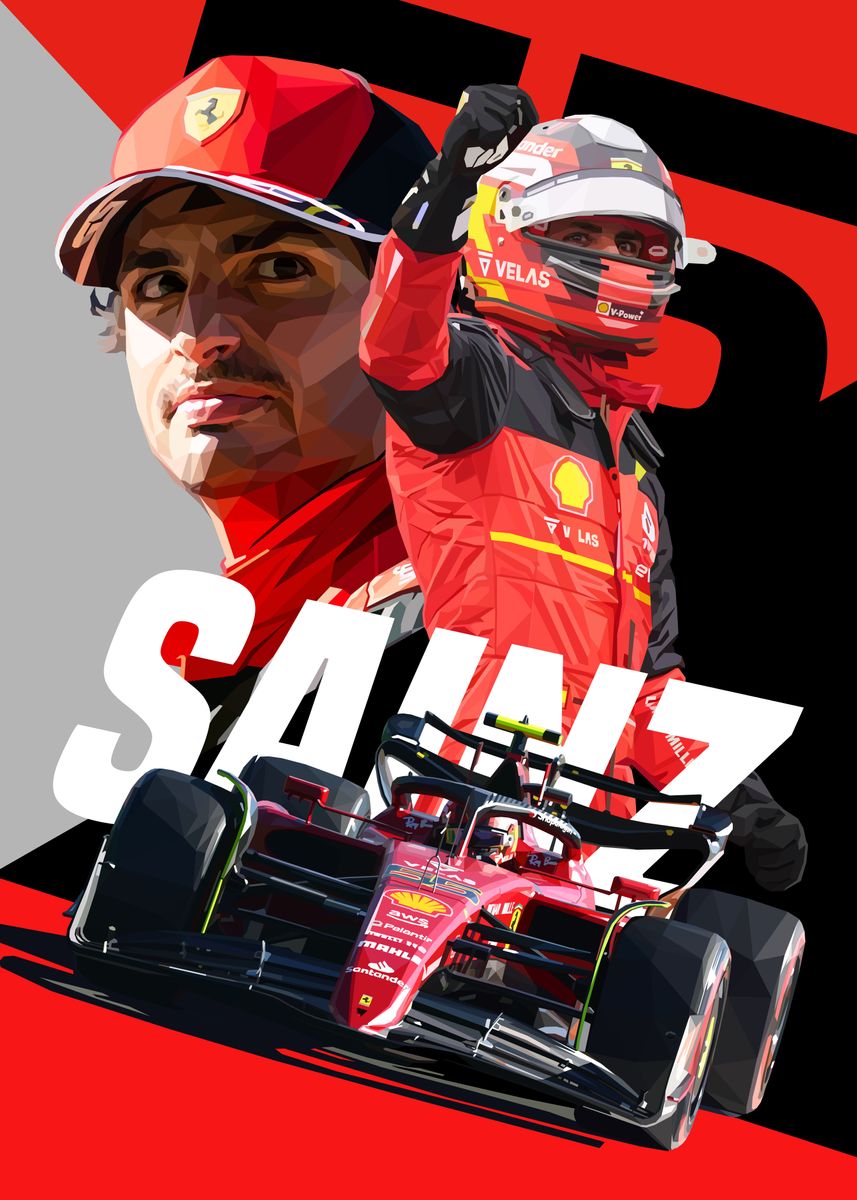 'Low Poly Carlos Sainz' Poster by pxlG | Displate