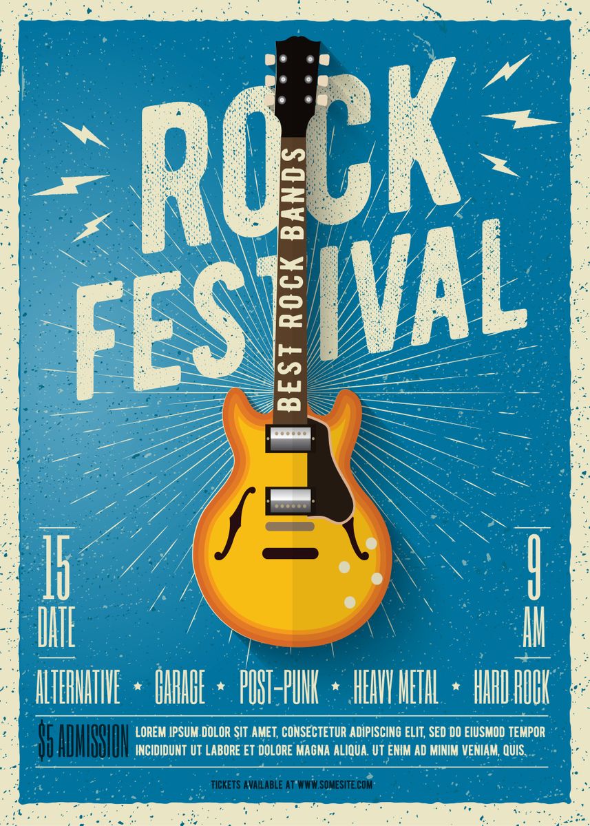 'Rock Festival' Poster, picture, metal print, paint by 3am | Displate