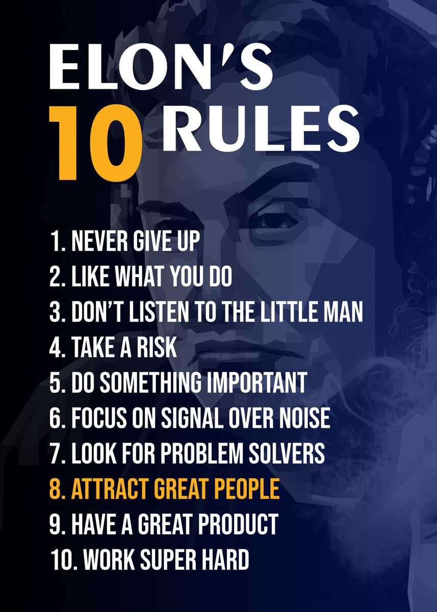 Elon Musk Rules Poster Picture Metal Print Paint By MK STUDIO elon-musk-rules-poster-picture-metal-print-paint-by-mk-studio