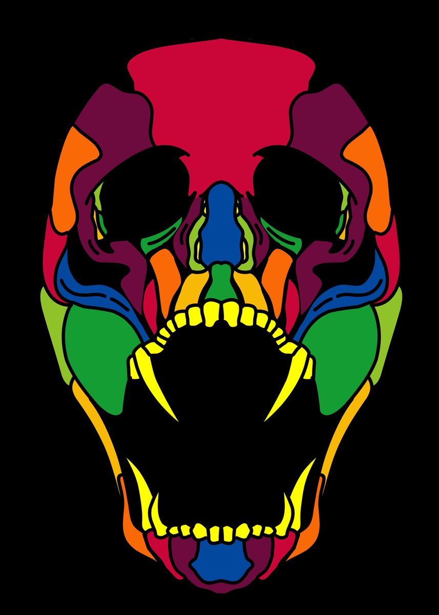 'skull bone color' Poster, picture, metal print, paint by Mshel Tyan ...