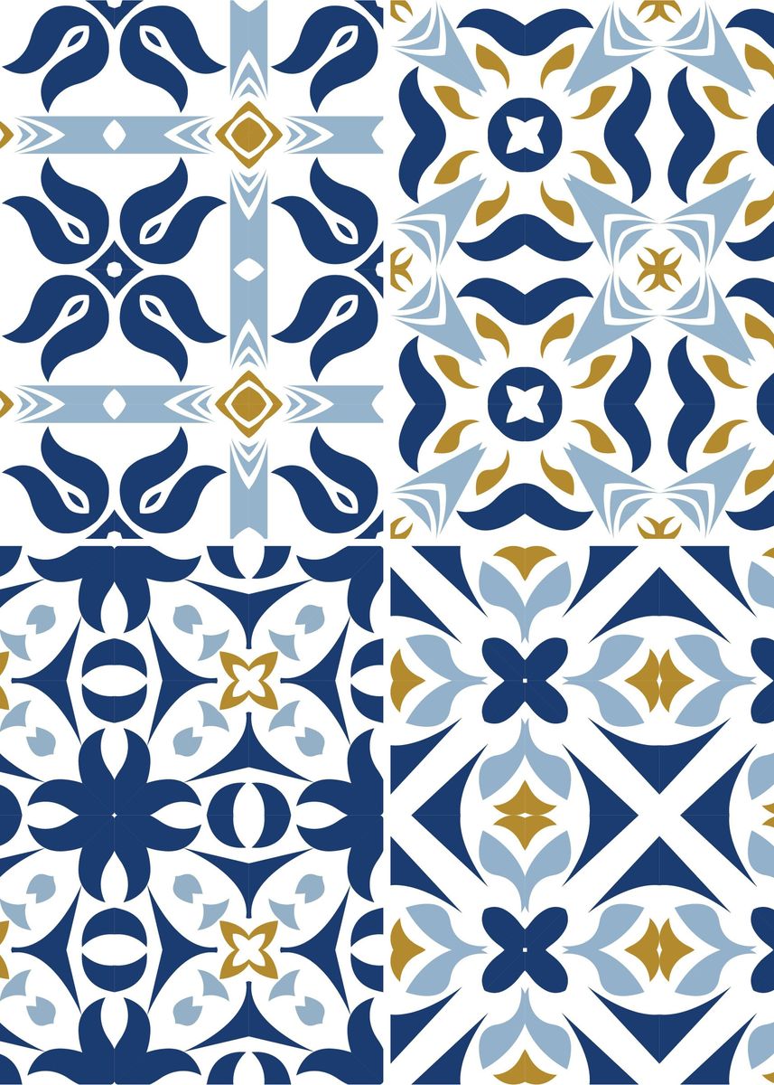 ‘Mediterranean Blue Tile 26’ Poster by Aloke Design | Displate