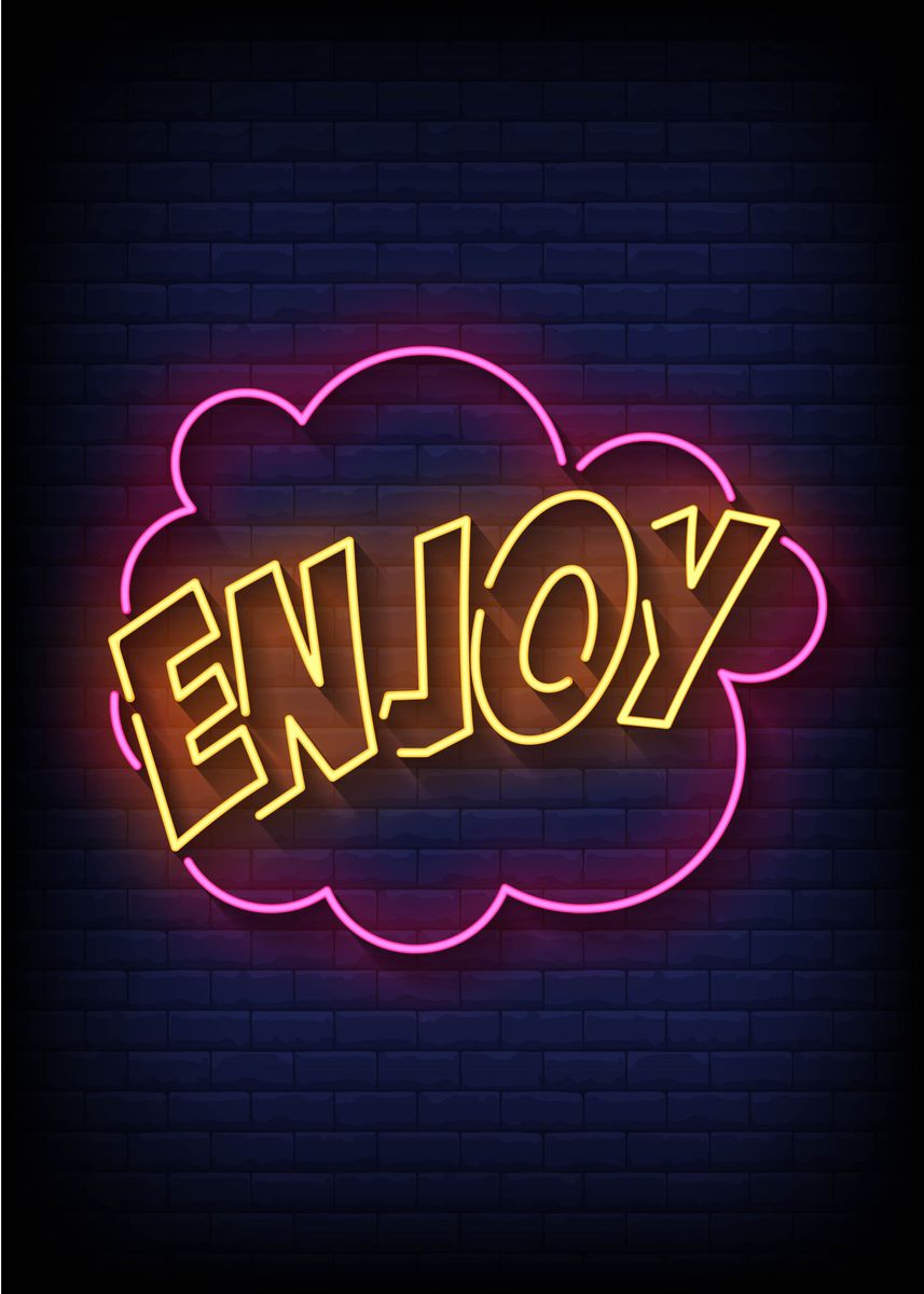 'enjoy' Poster, picture, metal print, paint by Selja Cute | Displate