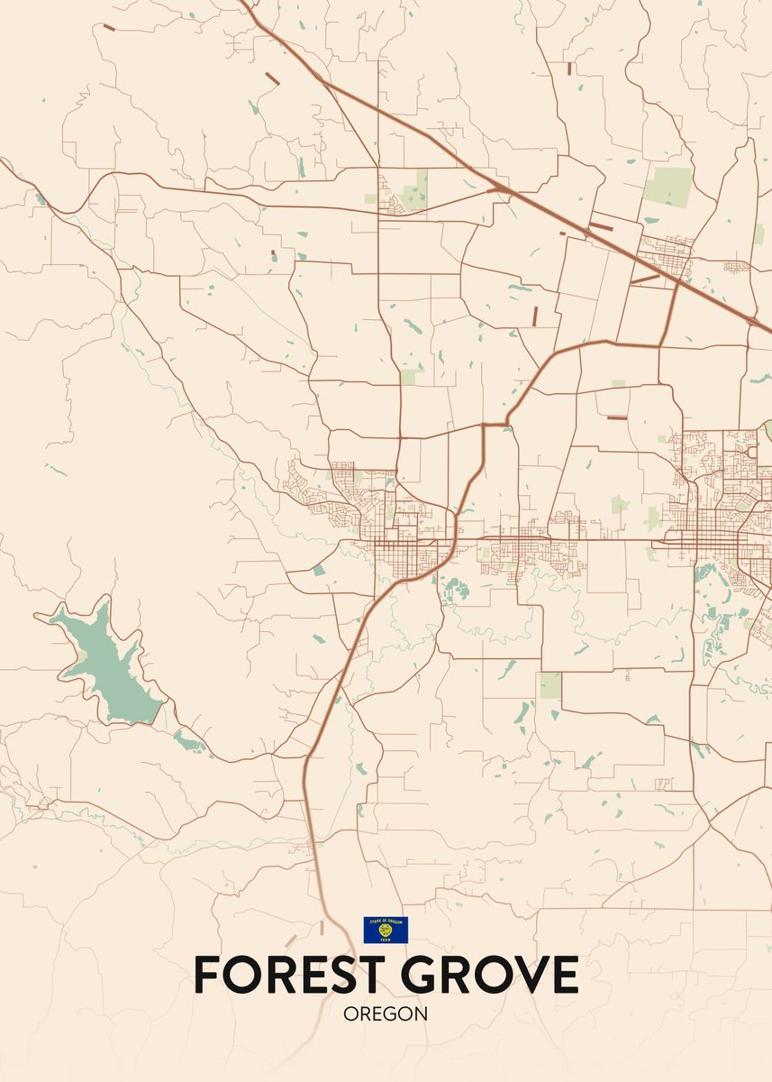 'Forest Grove OR' Poster, picture, metal print, paint by IMR Designs Displate