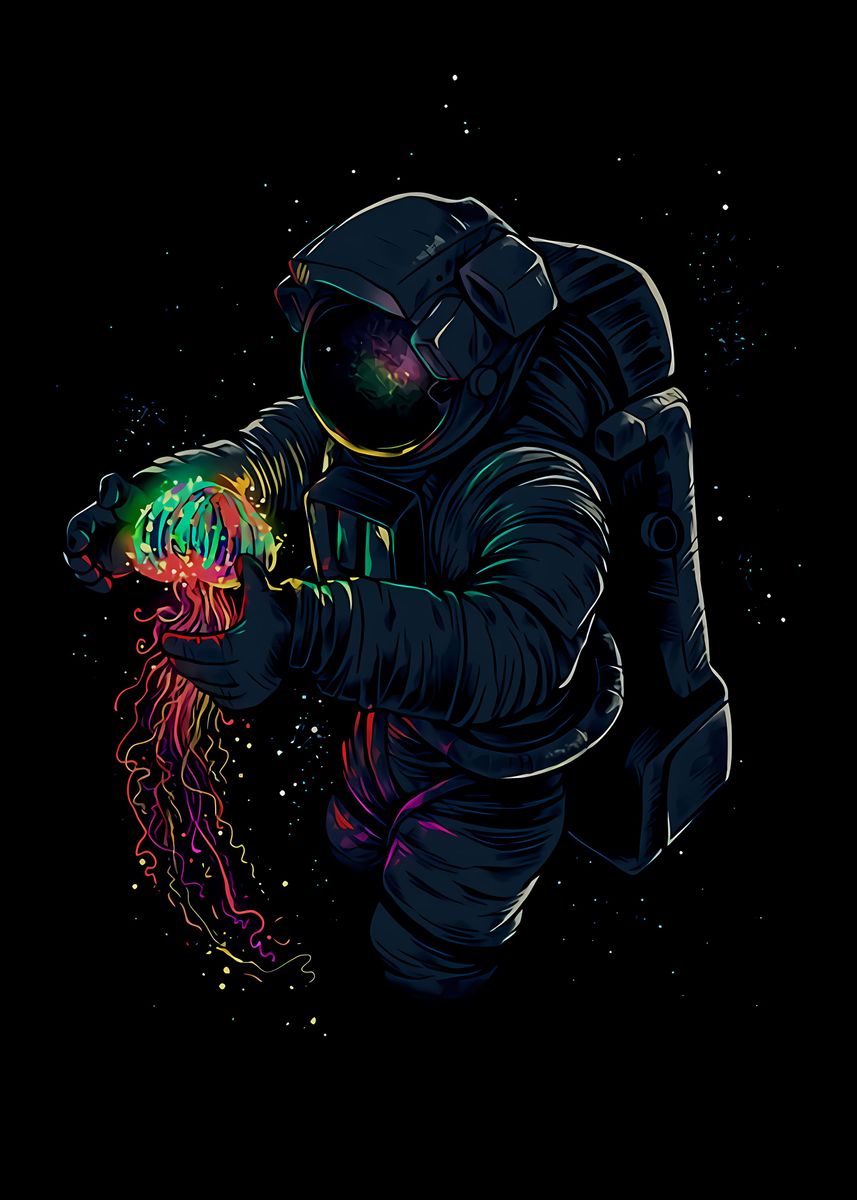 'Astronaut Play With Jelly' Poster by Lunaxys Artwork | Displate