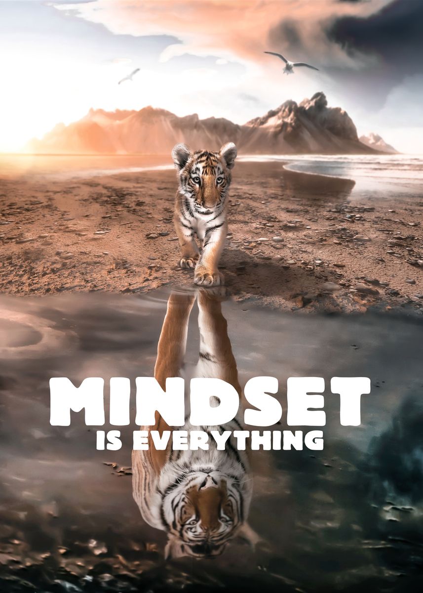 'Tiger Mindset' Poster, picture, metal print, paint by Zenzdesign