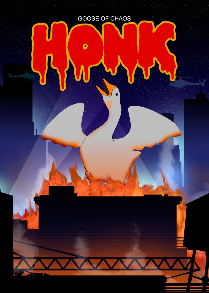 'honk goose zilla' Poster, picture, metal print, paint by best art ...