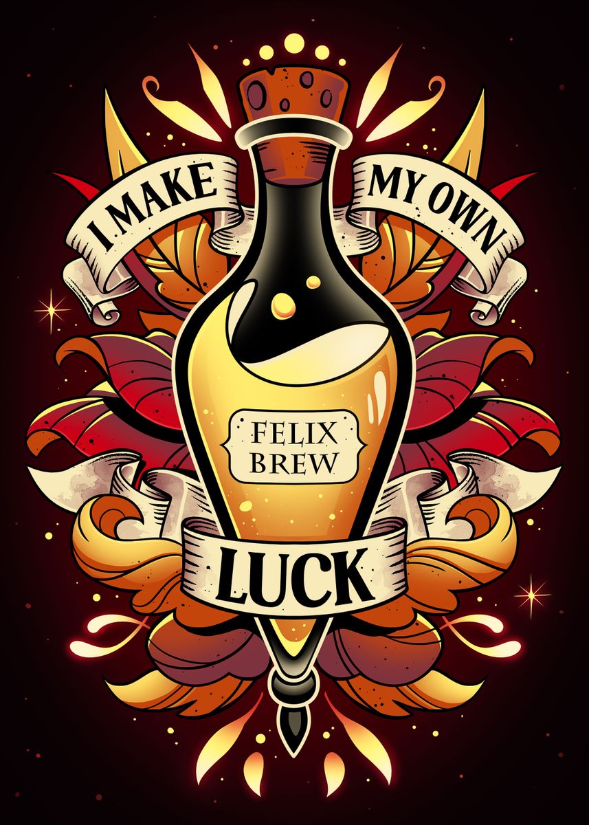 'Elixir of Golden Luck' Poster, picture, metal print, paint by Snouleaf ...