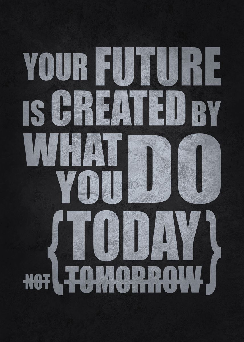 'Future Created By Today' Poster, picture, metal print, paint by CHAN ...