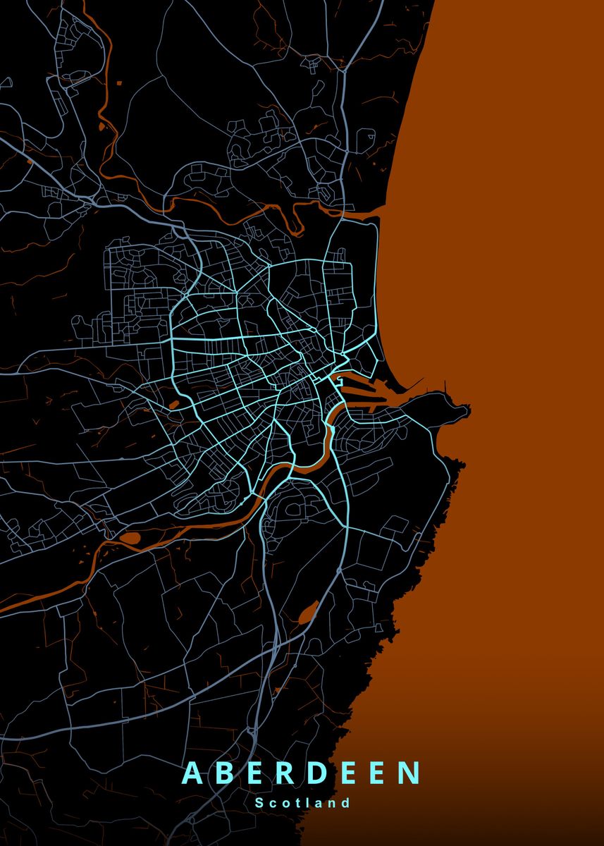 'Aberdeen' Poster, picture, metal print, paint by Deeo Displate