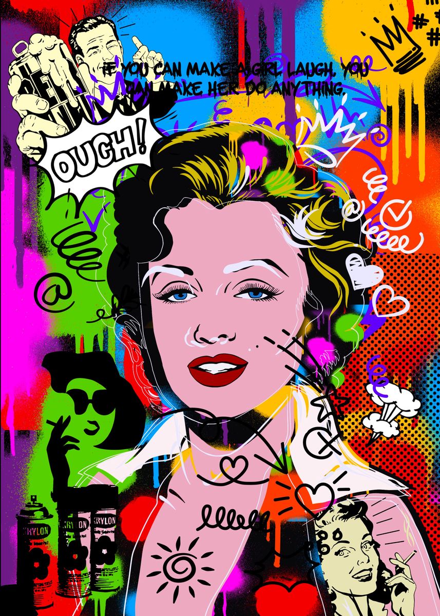 'Mrs Blonde' Poster, picture, metal print, paint by Mild pic Displate