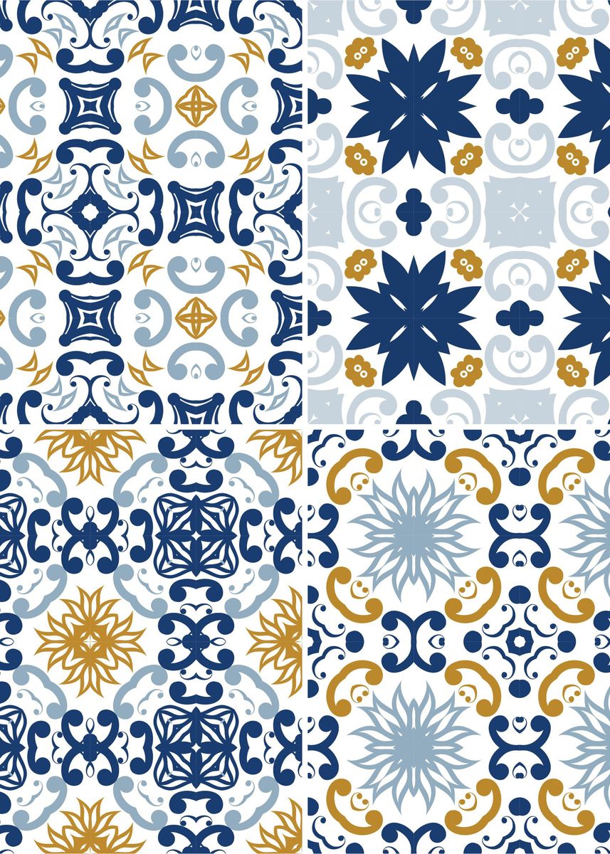 ‘Mediterranean Blue Tile 53’ Poster by Aloke Design | Displate