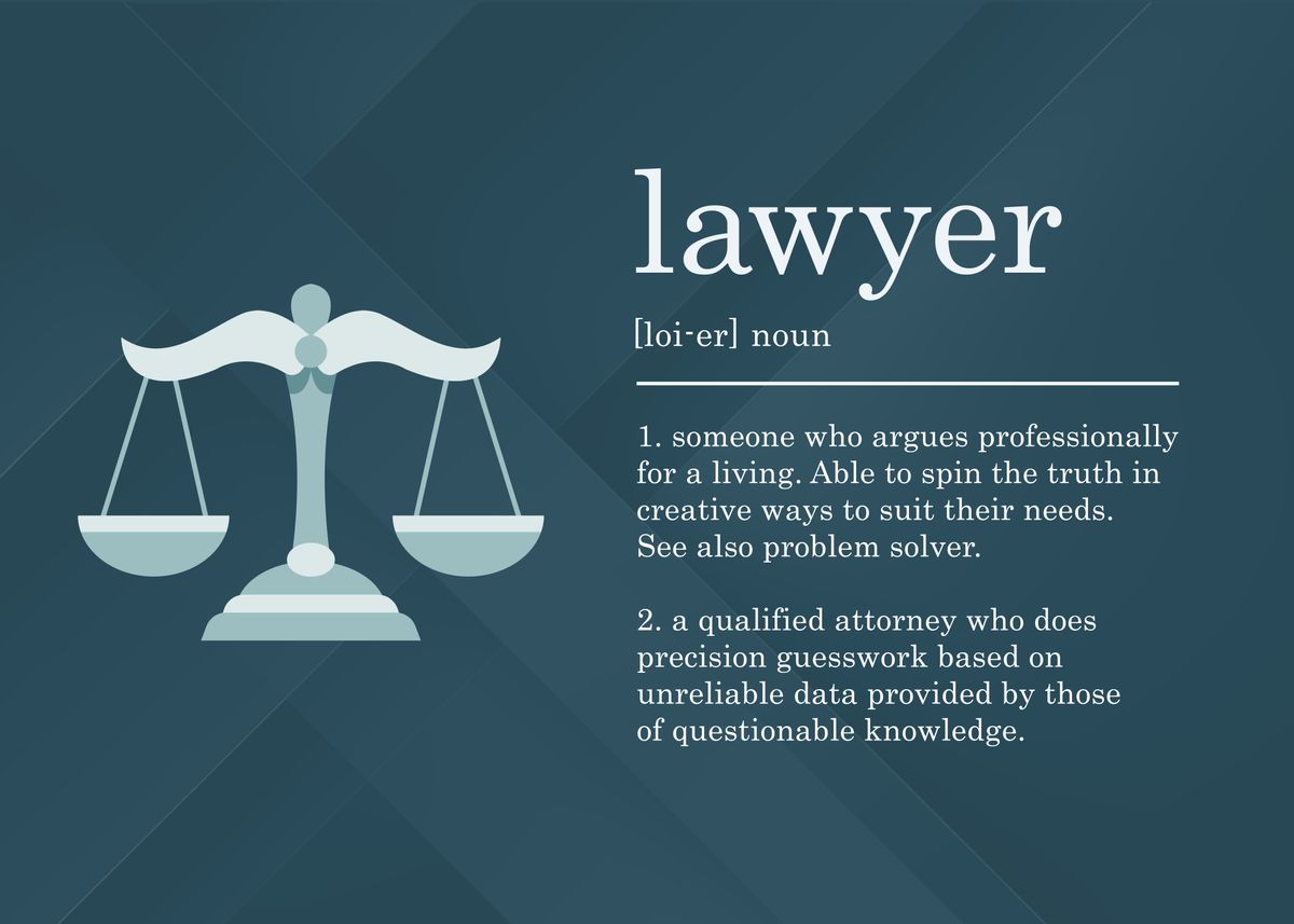 'Funny Lawyer Definition' Poster by 84PixelDesign Displate