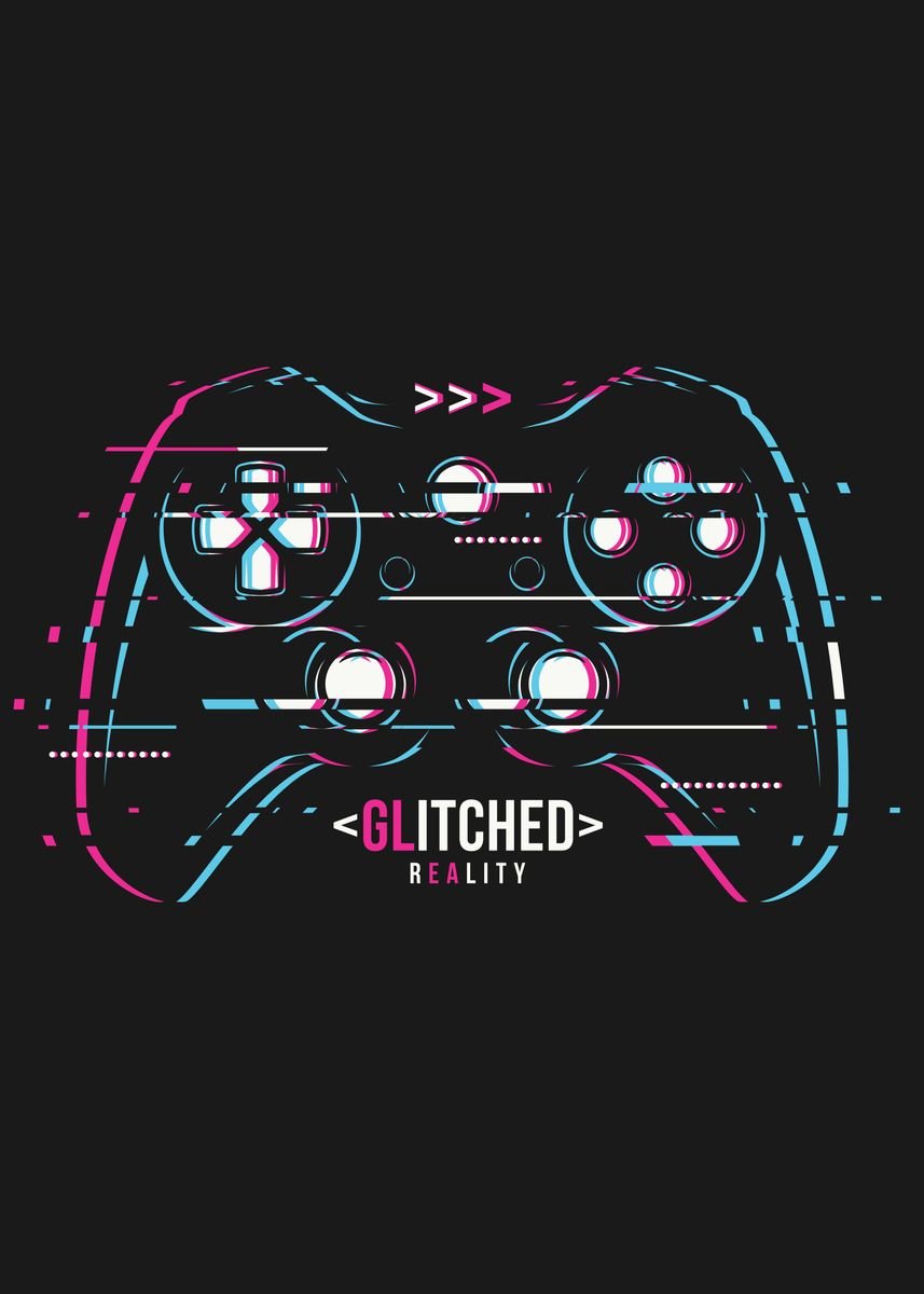 'Glitched Reality' Poster by Paulix Bed | Displate