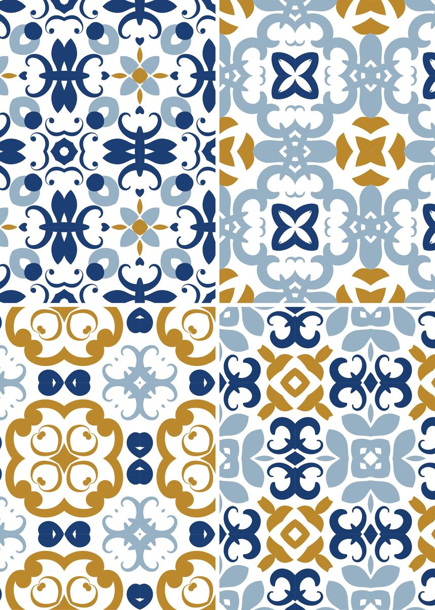 ‘Mediterranean Blue Tile 61’ Poster by Aloke Design | Displate