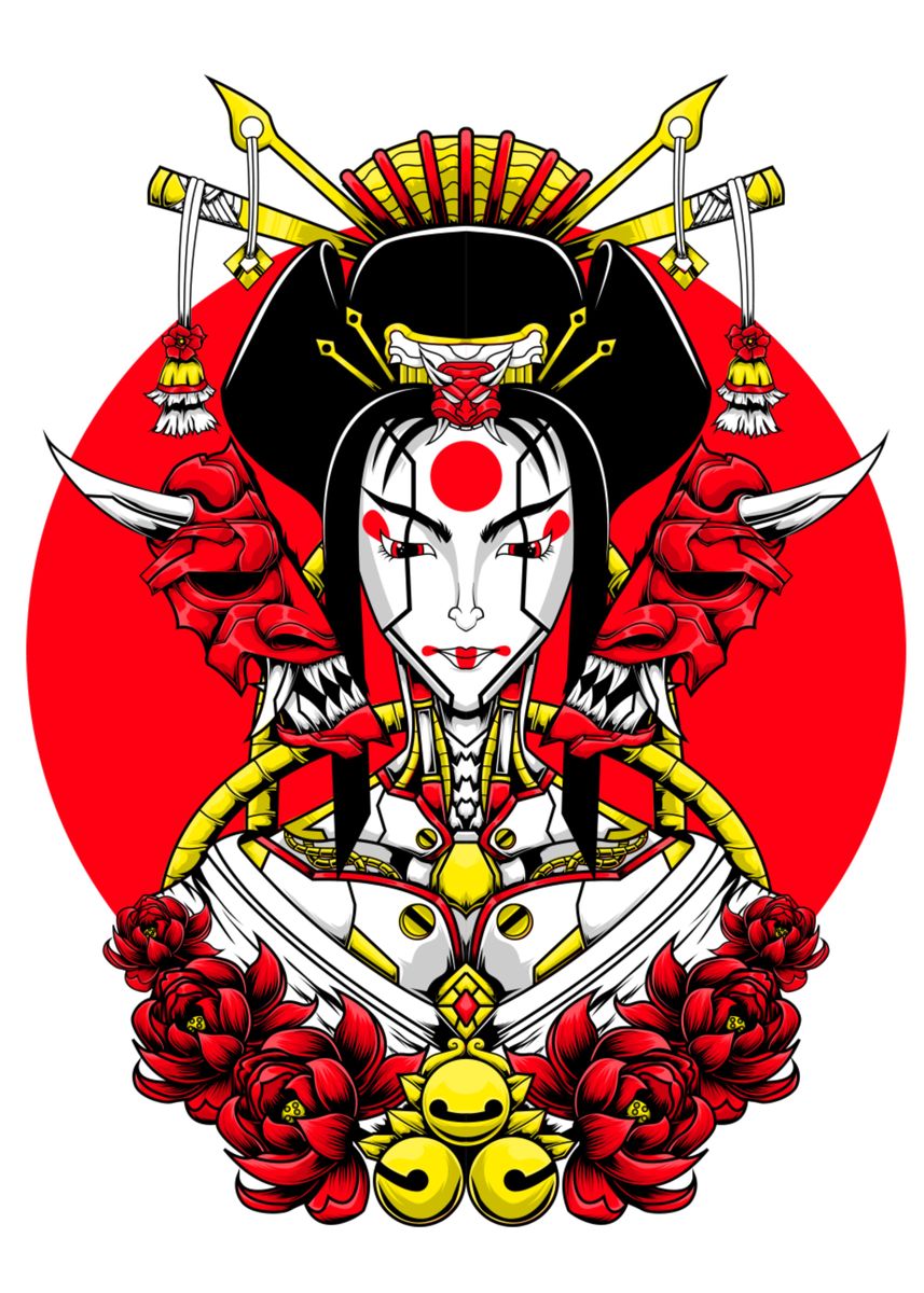 'Geisha Woman Robot' Poster, Picture, Metal Print, Paint By NIZAM KHAN ...