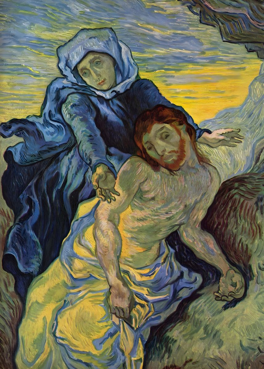 'Vincent Van Gogh Pieta' Poster by Vintage Painting | Displate