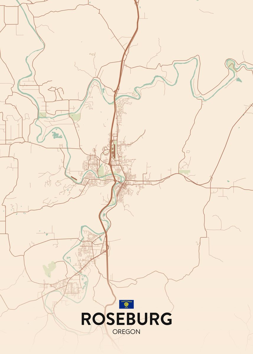 'Roseburg OR' Poster by IMR Designs Displate