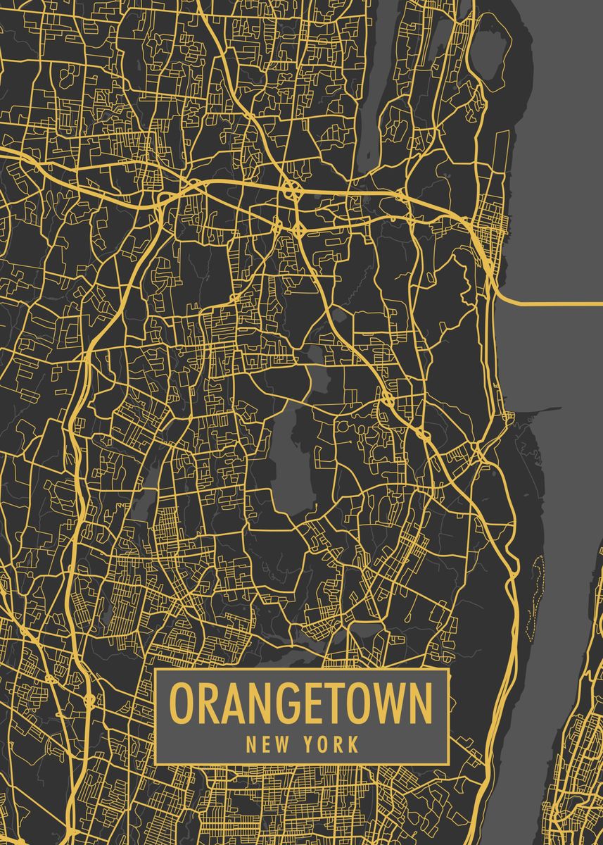 'Orangetown' Poster, picture, metal print, paint by Miracle Studio ...