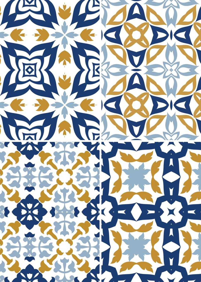 ‘Mediterranean Blue Tile 71’ Poster by Aloke Design | Displate