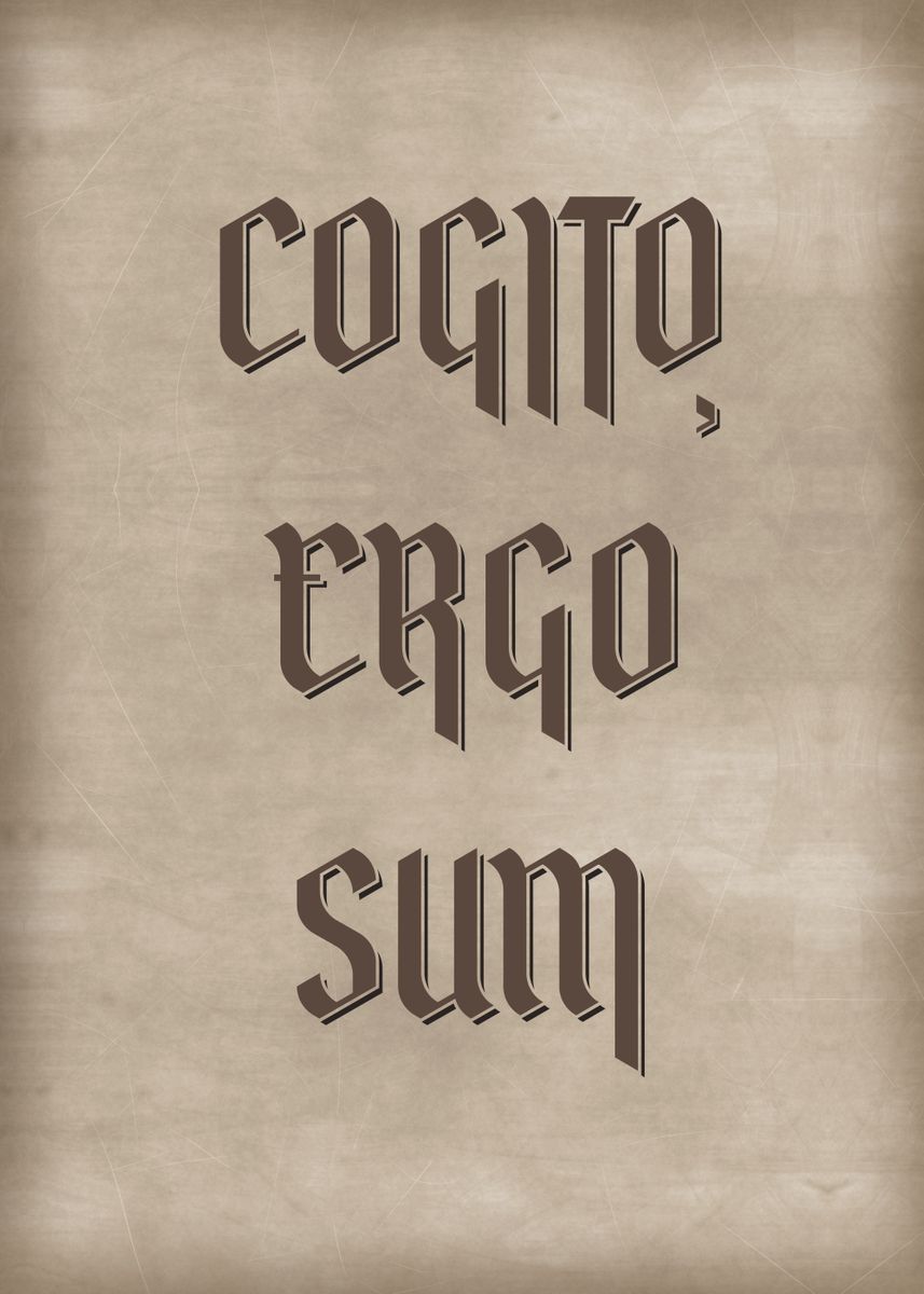 Cogito Ergo Sum Poster Picture Metal Print Paint By Xandyart