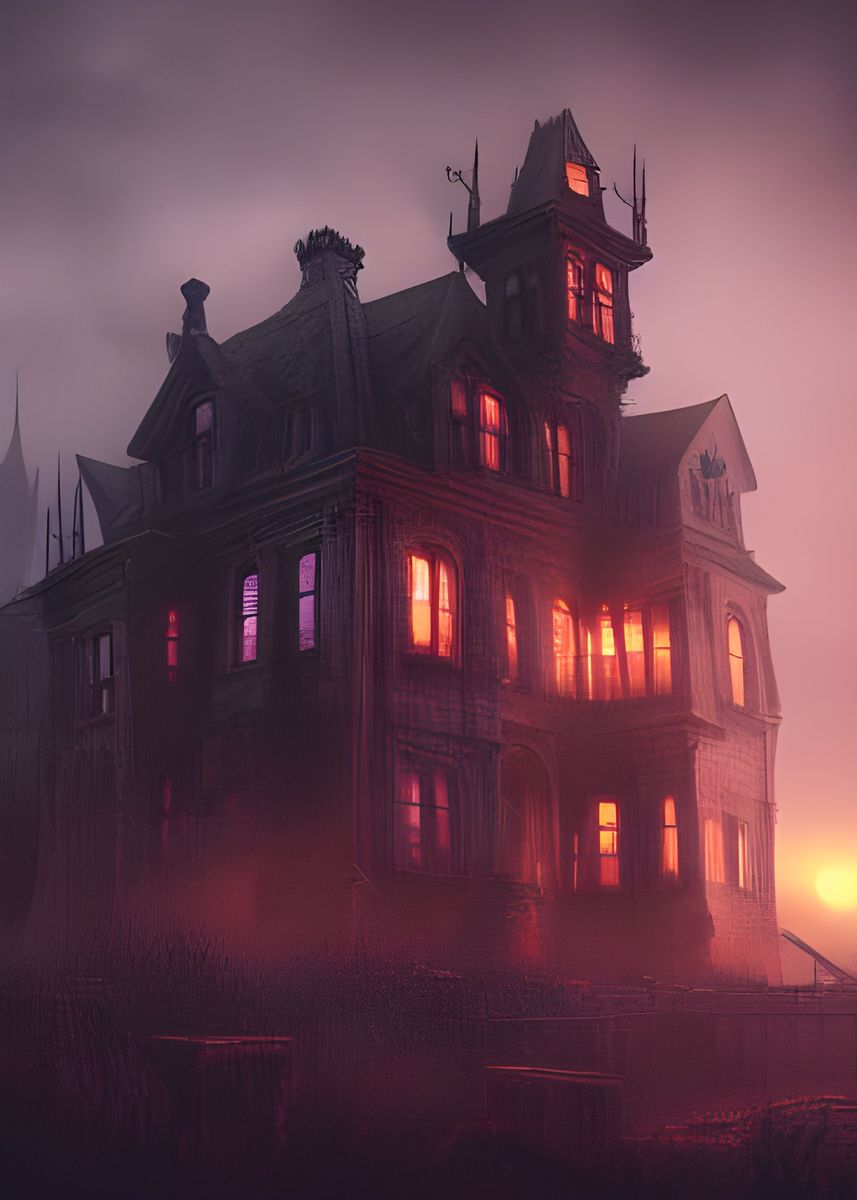 'Haunted House ' Poster, picture, metal print, paint by DragonFuse ...