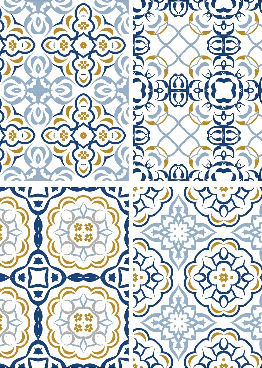 ‘Mediterranean Blue Tile 84’ Poster by Aloke Design | Displate