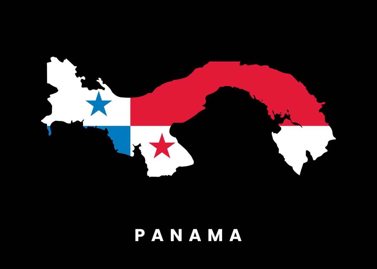'Panama map flag' Poster by Jesica Hell Displate