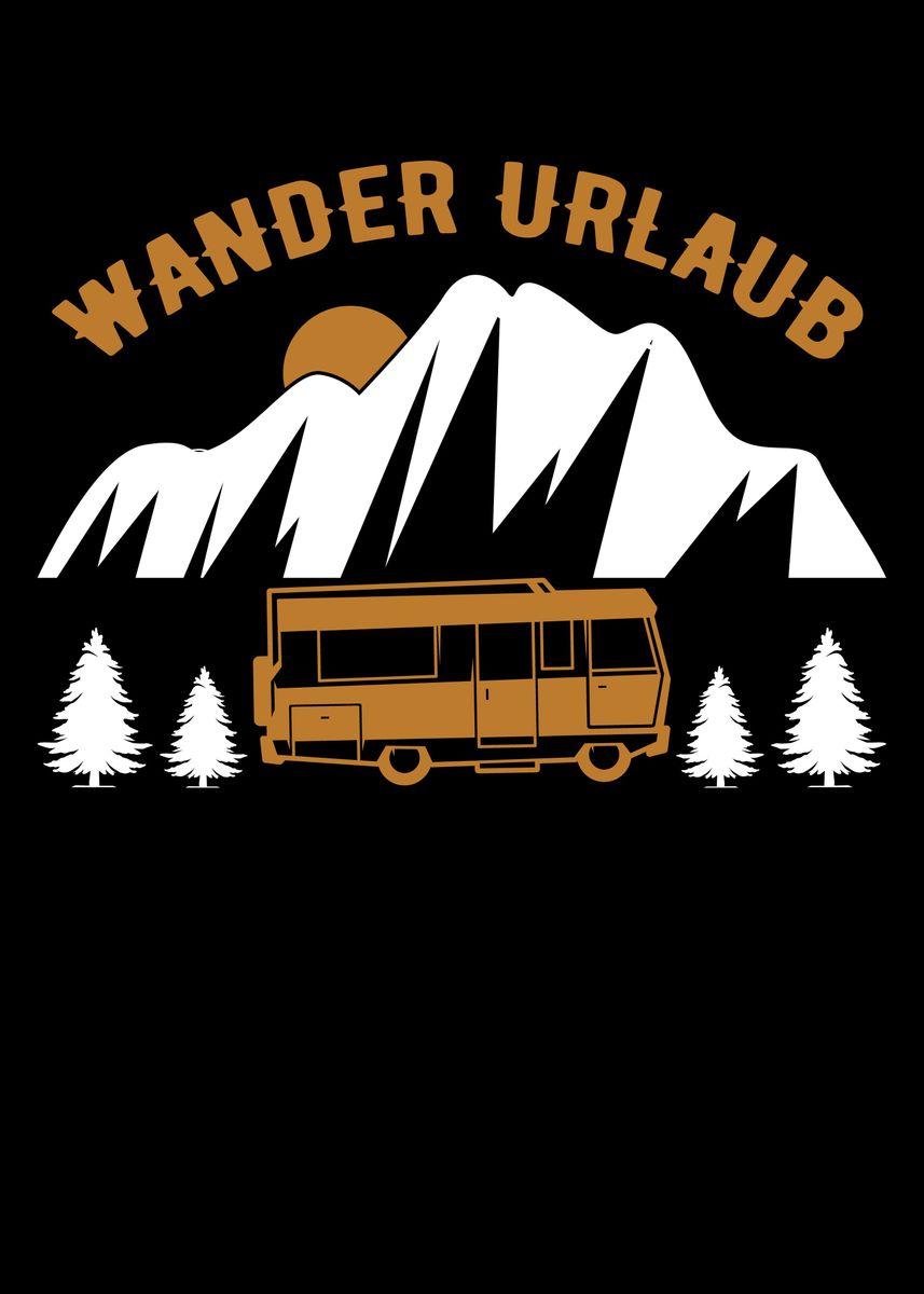 'Wandern Spruch Wander' Poster, picture, metal print, paint by