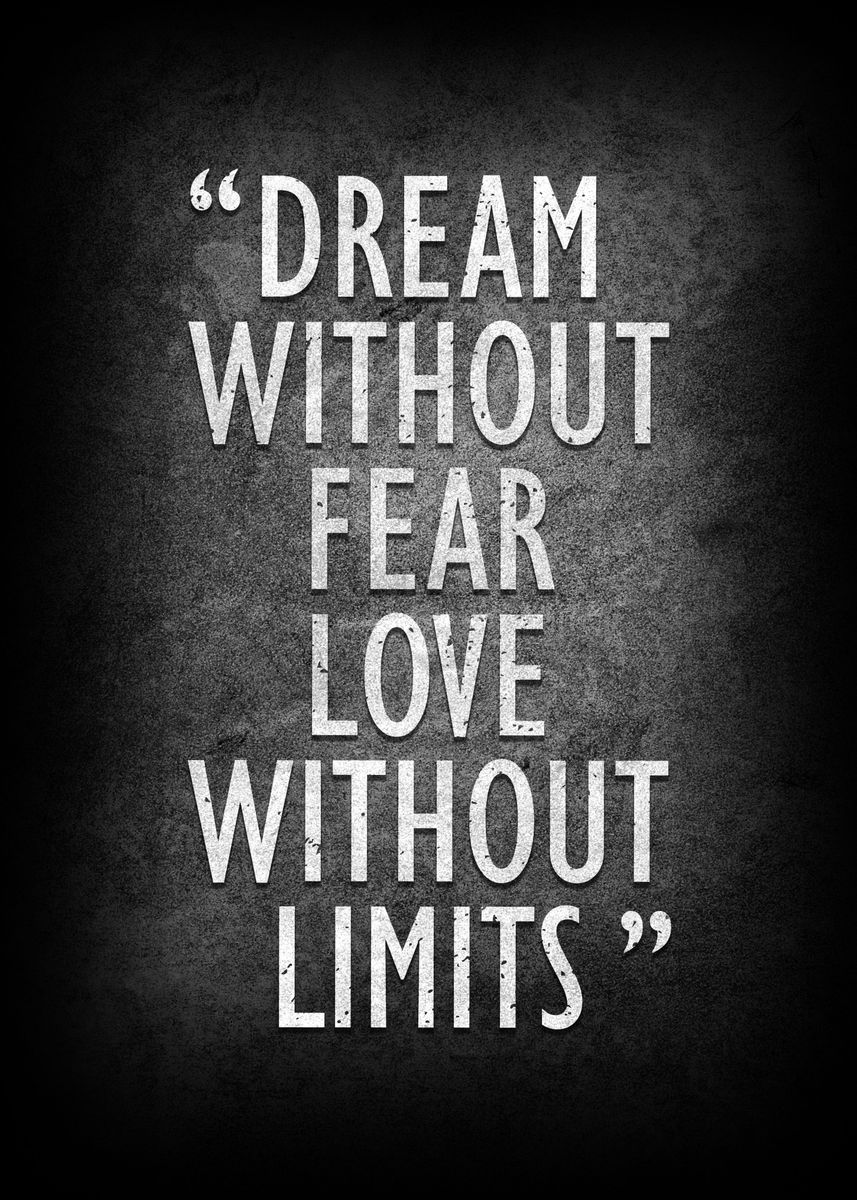 'Dream Without Fear quotes' Poster, picture, metal print, paint by ...