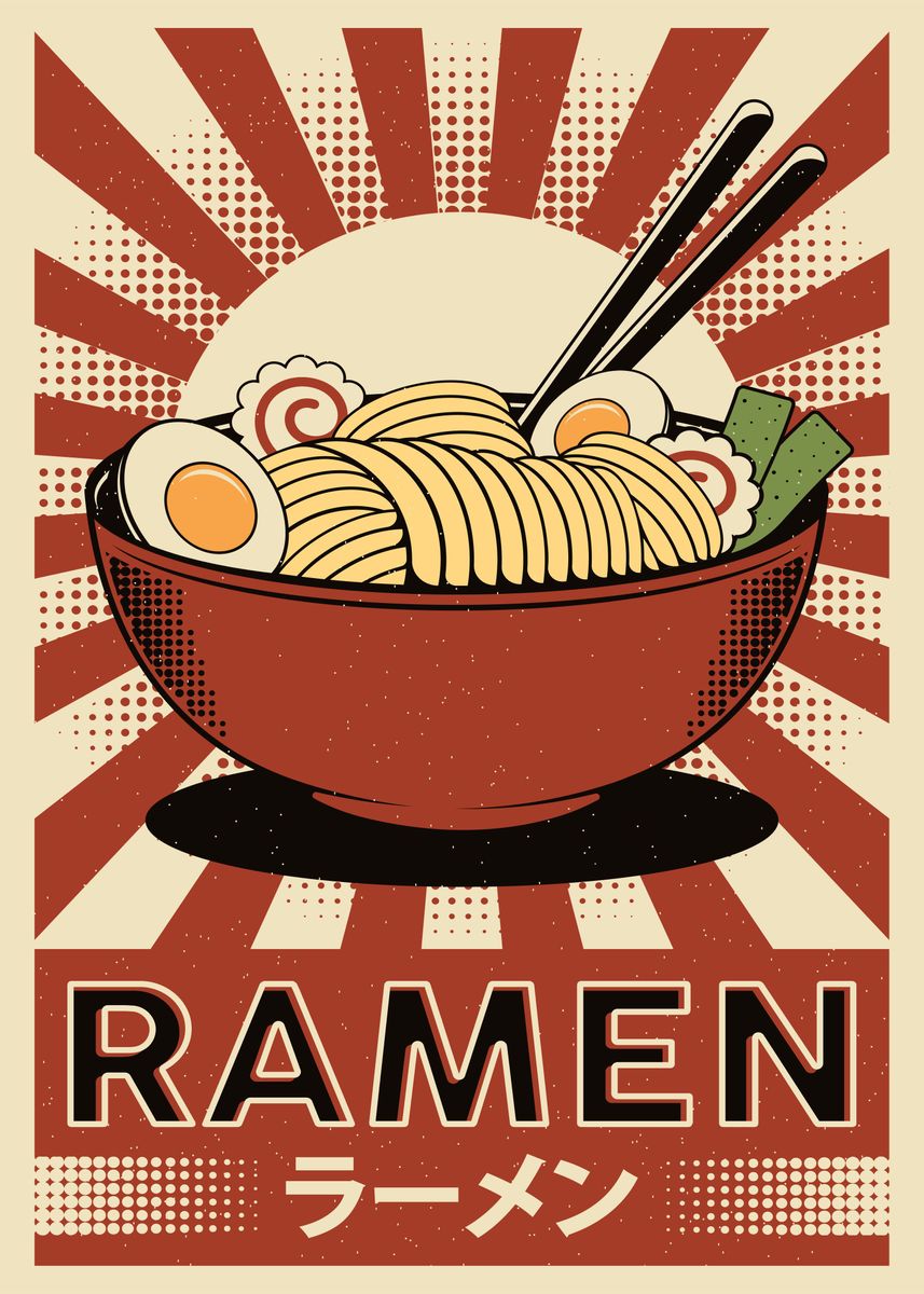 Juspion Eating Ramen Poster