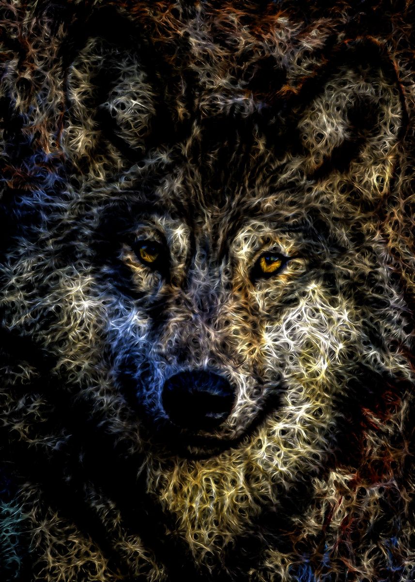 'Abstract Wolf Face' Poster by Ademba Boy Displate