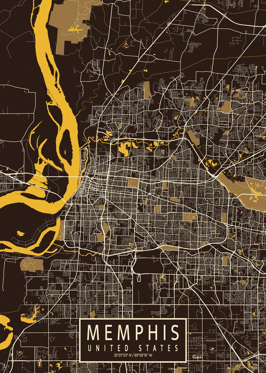 'Memphis City Map Pastel' Poster by deMAP Studio | Displate