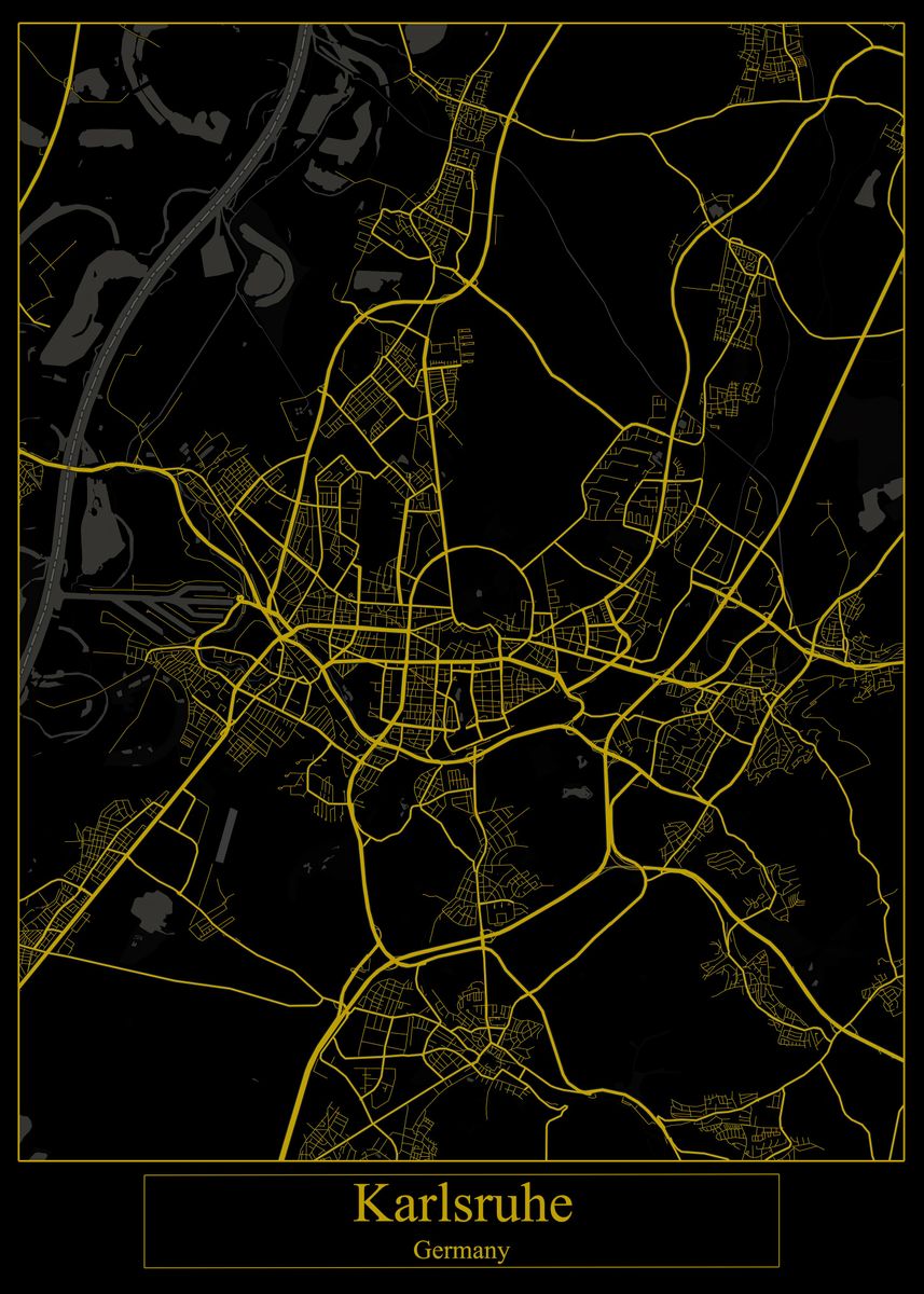 'Karlsruhe Germany' Poster, picture, metal print, paint by Zake Yonkou