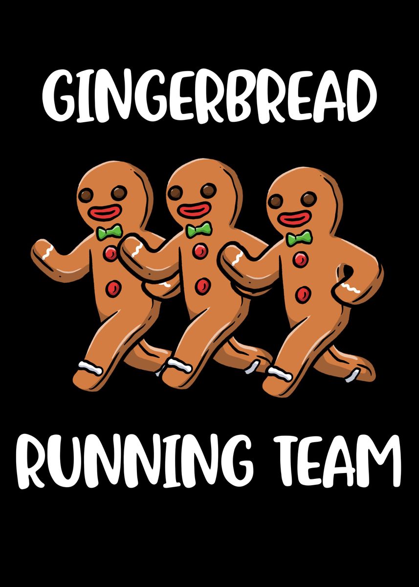 'Gingerbread Man Running' Poster by CatRobot Displate