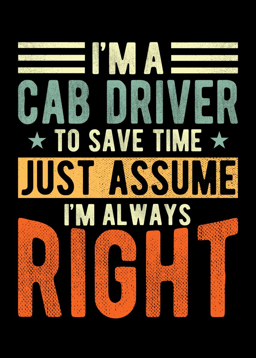 'Cab Driver' Poster, picture, metal print, paint by schmugo | Displate