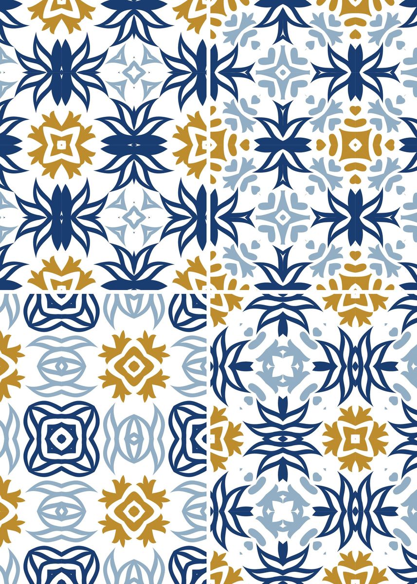 ‘Mediterranean BlueTile 131’ Poster by Aloke Design | Displate