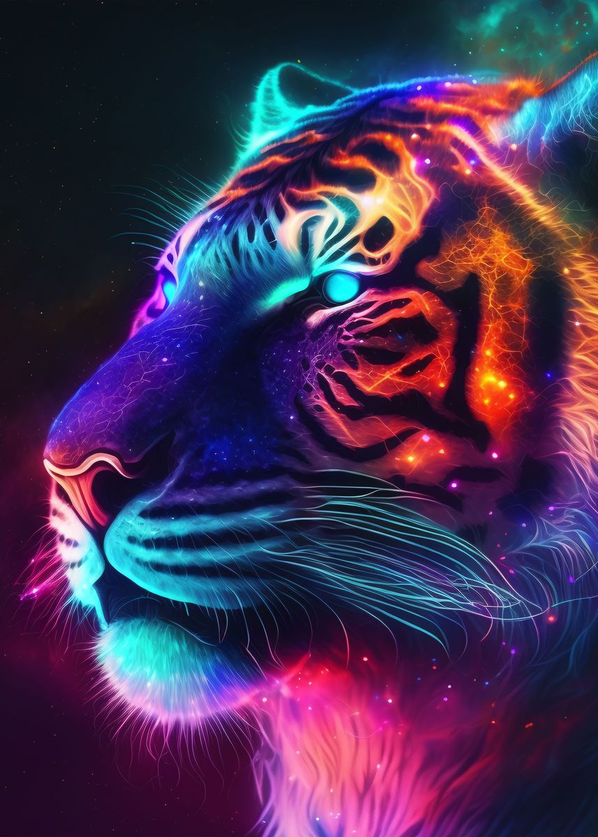 'Tiger Nebula' Poster, picture, metal print, paint by nogar007 | Displate