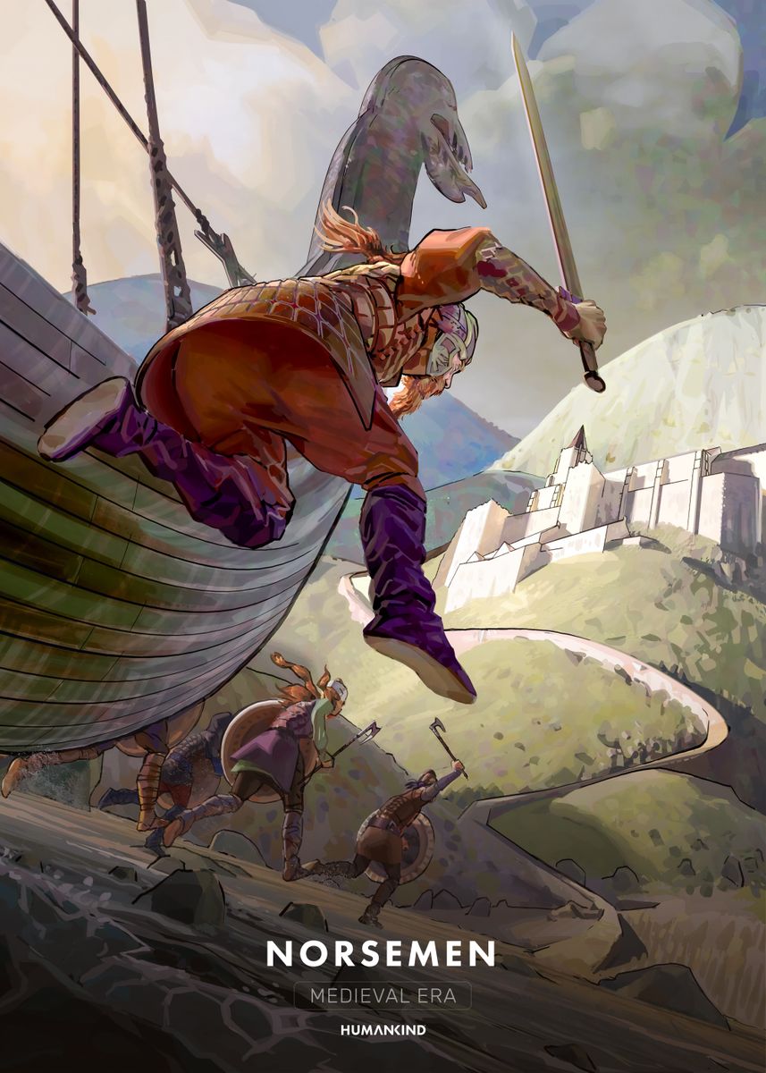 'Norsemen' Poster, picture, metal print, paint by Humankind Displate