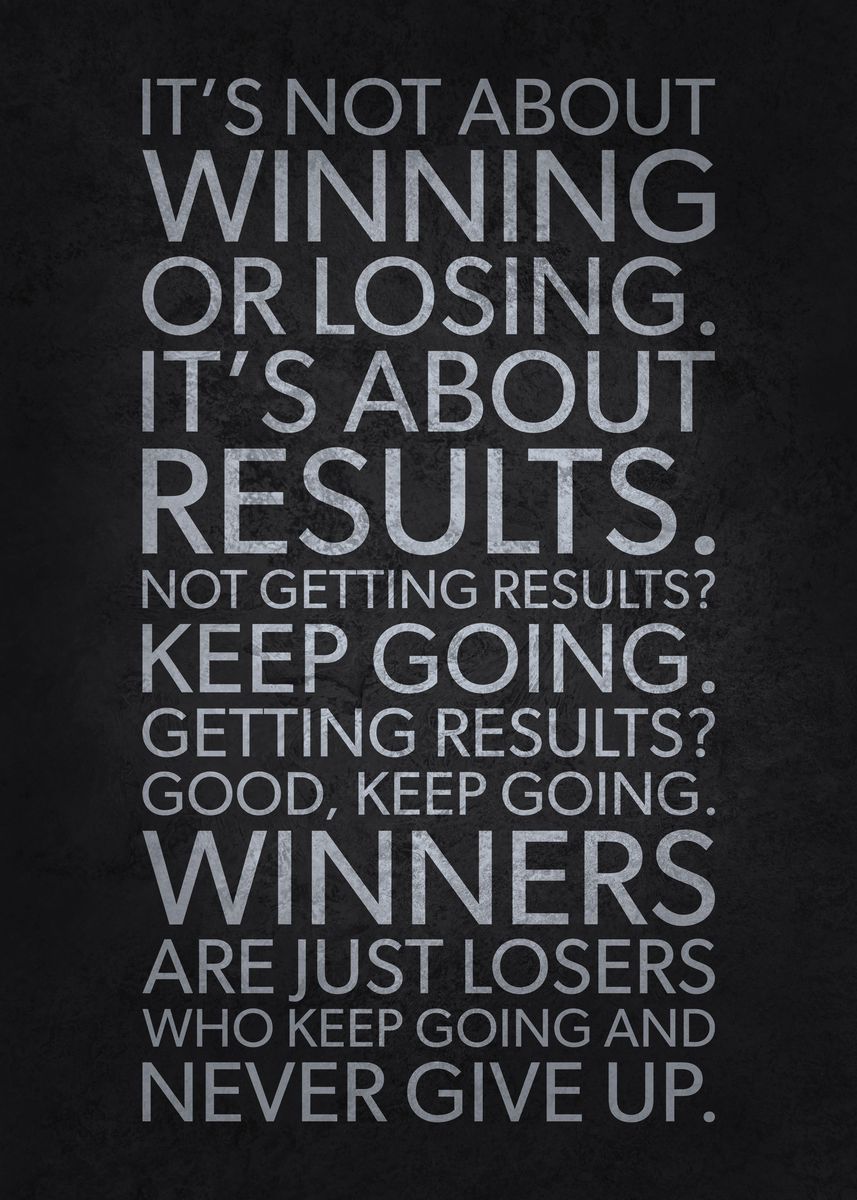 'About Winning vs Losing' Poster by CHAN | Displate