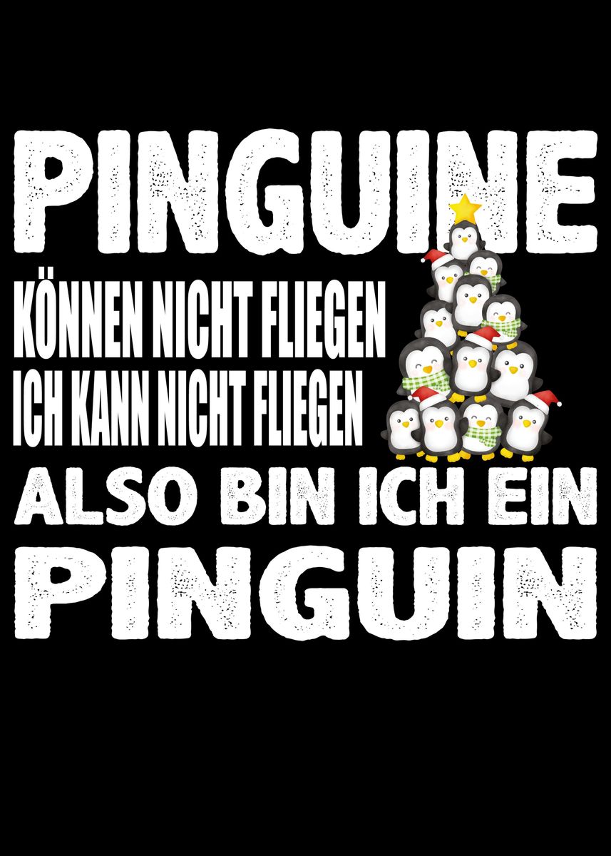 'Pinguin Spruch Jungen' Poster, picture, metal print, paint by