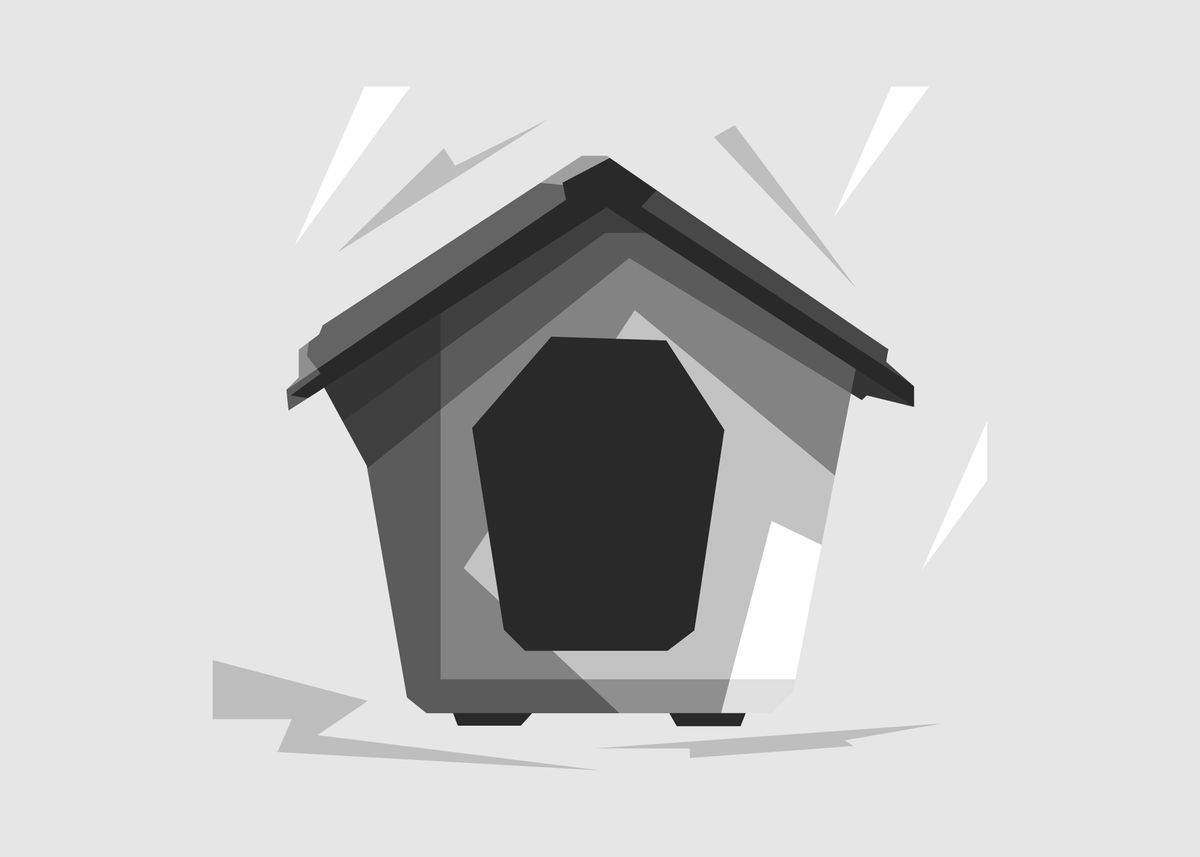 'grayscale House Dogs' Poster by Rizky Dwi Displate