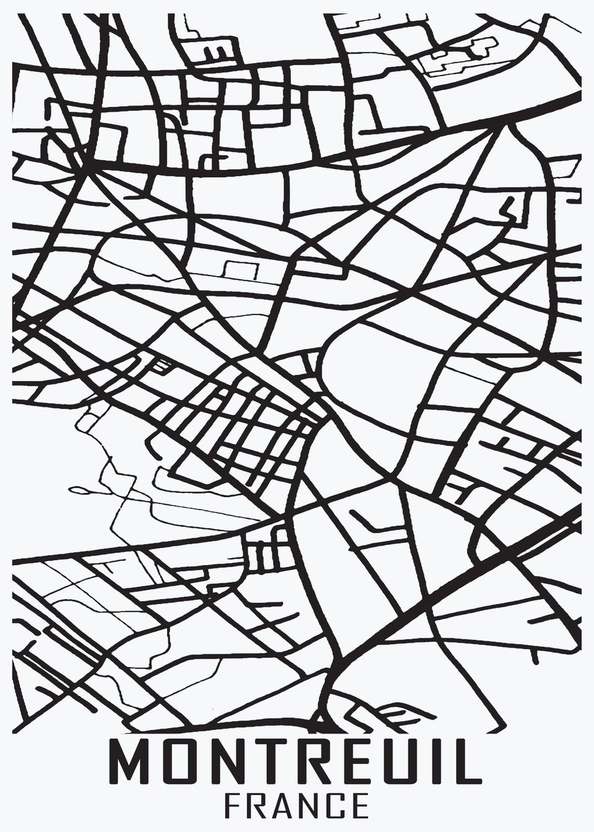 montreuil-france-city-map-poster-picture-metal-print-paint-by