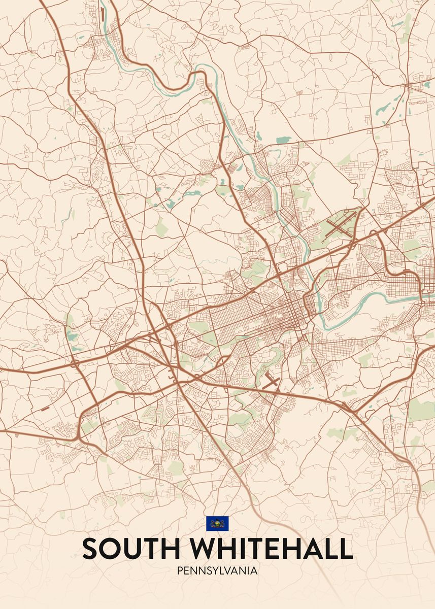 'South Whitehall PA' Poster, picture, metal print, paint by IMR Designs