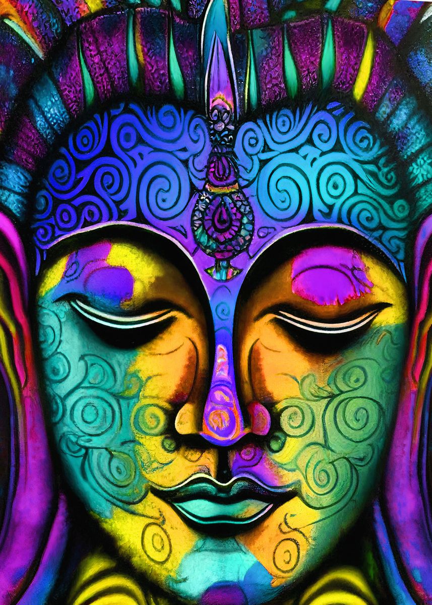 'Colorful texture Buddha' Poster, picture, metal print, paint by MCAshe ...